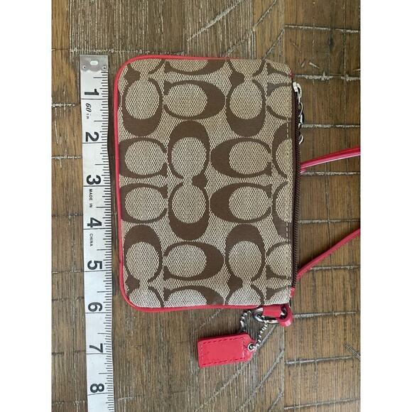 Coach Signature Wristlet - Red and Brown - Picture 10 of 10